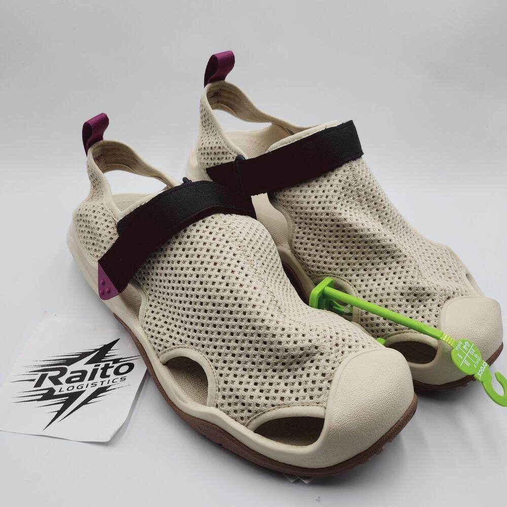 Men’s Size 10 Crocs Deck Sandal Swiftwater Mesh Upper Lightweight Beige 211095